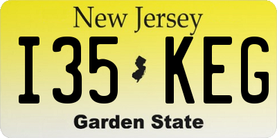 NJ license plate I35KEG