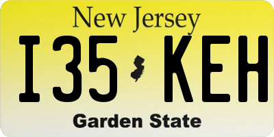 NJ license plate I35KEH