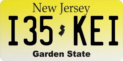 NJ license plate I35KEI