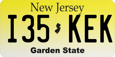 NJ license plate I35KEK