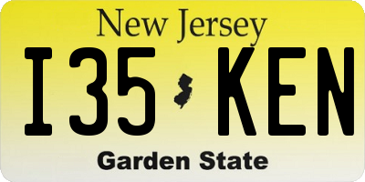 NJ license plate I35KEN