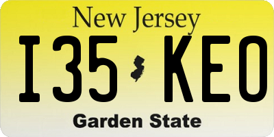 NJ license plate I35KEO