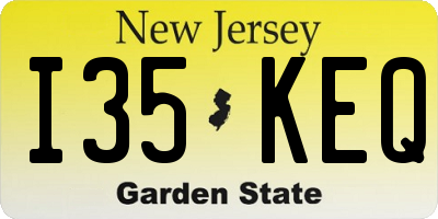 NJ license plate I35KEQ
