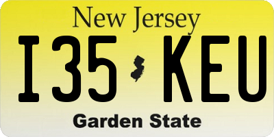 NJ license plate I35KEU