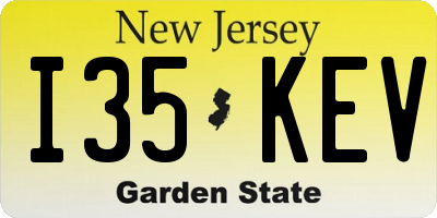 NJ license plate I35KEV
