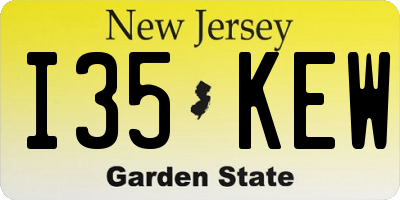NJ license plate I35KEW