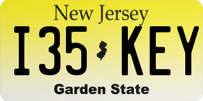 NJ license plate I35KEY