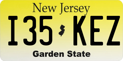 NJ license plate I35KEZ