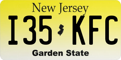 NJ license plate I35KFC