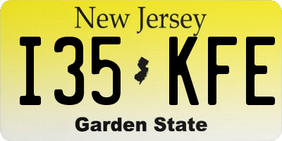 NJ license plate I35KFE