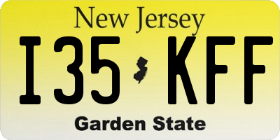 NJ license plate I35KFF