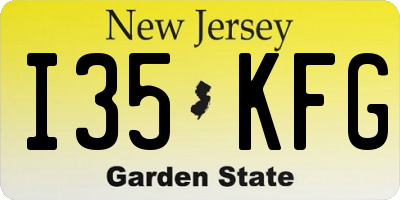 NJ license plate I35KFG
