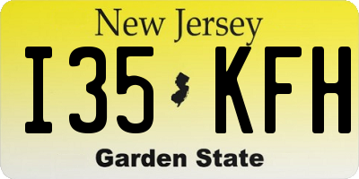NJ license plate I35KFH