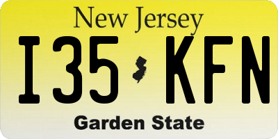 NJ license plate I35KFN