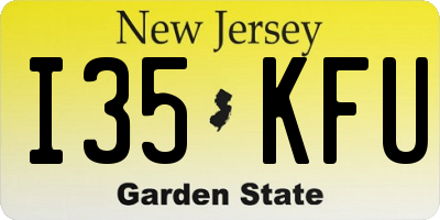 NJ license plate I35KFU