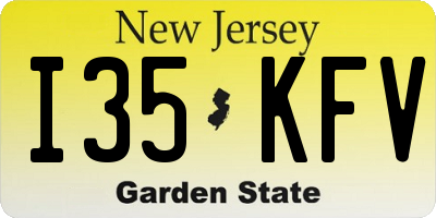 NJ license plate I35KFV