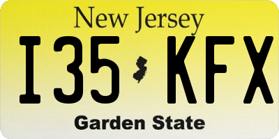 NJ license plate I35KFX
