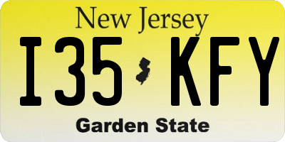 NJ license plate I35KFY