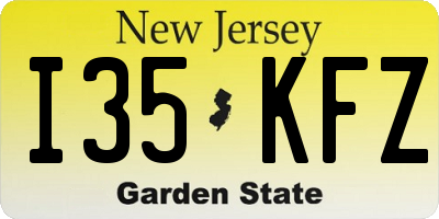 NJ license plate I35KFZ