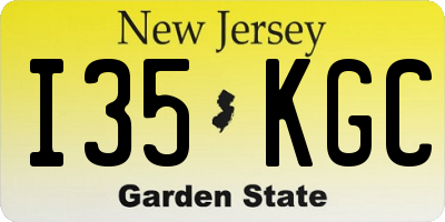 NJ license plate I35KGC