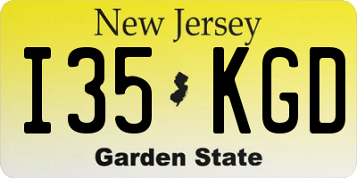 NJ license plate I35KGD