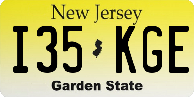 NJ license plate I35KGE