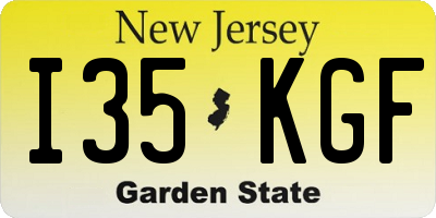 NJ license plate I35KGF