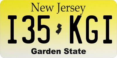 NJ license plate I35KGI