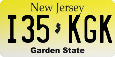 NJ license plate I35KGK