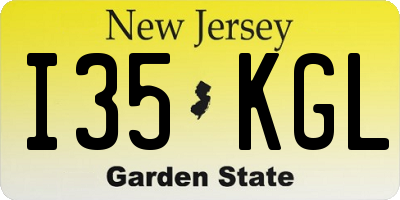 NJ license plate I35KGL
