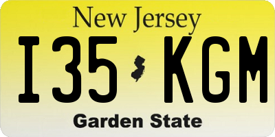 NJ license plate I35KGM