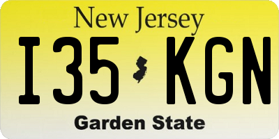 NJ license plate I35KGN
