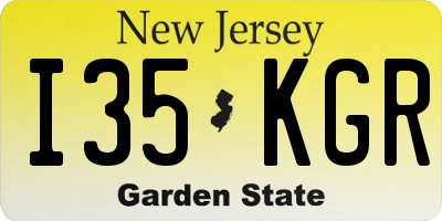 NJ license plate I35KGR