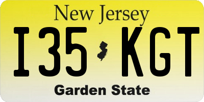 NJ license plate I35KGT