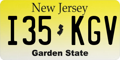 NJ license plate I35KGV
