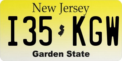 NJ license plate I35KGW