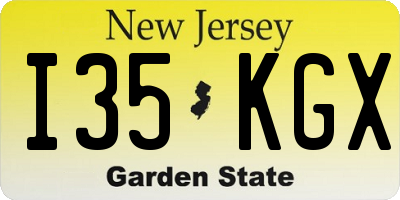 NJ license plate I35KGX