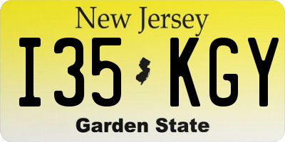 NJ license plate I35KGY