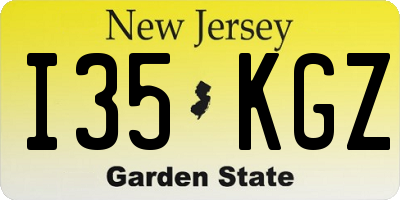 NJ license plate I35KGZ