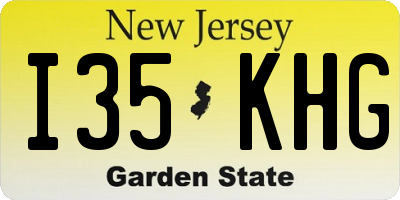 NJ license plate I35KHG