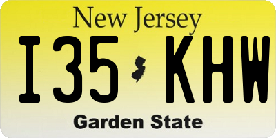 NJ license plate I35KHW