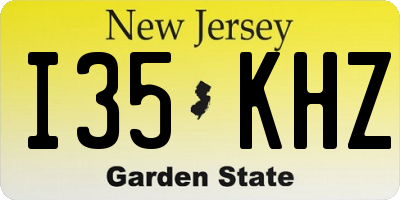 NJ license plate I35KHZ