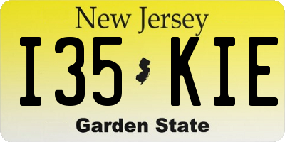 NJ license plate I35KIE
