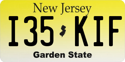 NJ license plate I35KIF