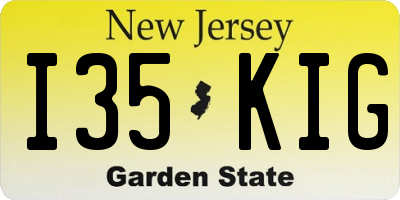 NJ license plate I35KIG
