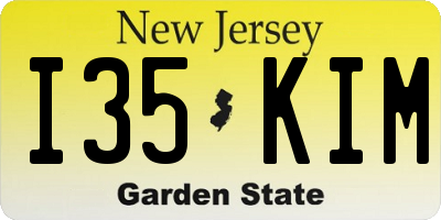 NJ license plate I35KIM