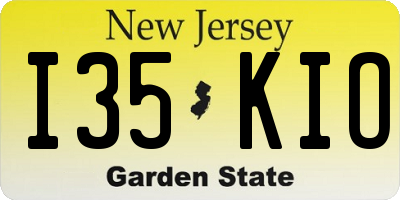 NJ license plate I35KIO