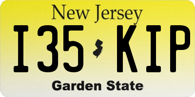 NJ license plate I35KIP