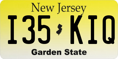 NJ license plate I35KIQ