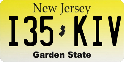NJ license plate I35KIV